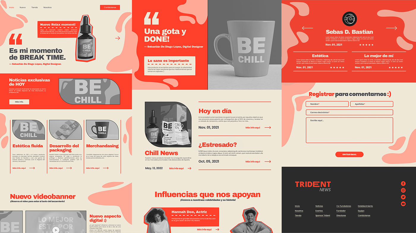 Diseño de la página web de BE CHILL